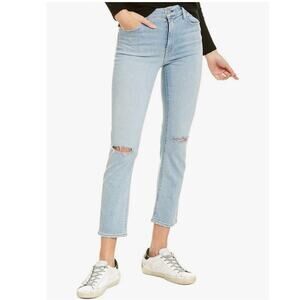 Hudson Barbara High Waist Crop Straight Leg Jean in Worn Strangers Size 28